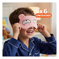 Pack6 Antifaz para Ojos con Gel de Uso Diario y Relajacion Rosado Y+Regalo Sticker